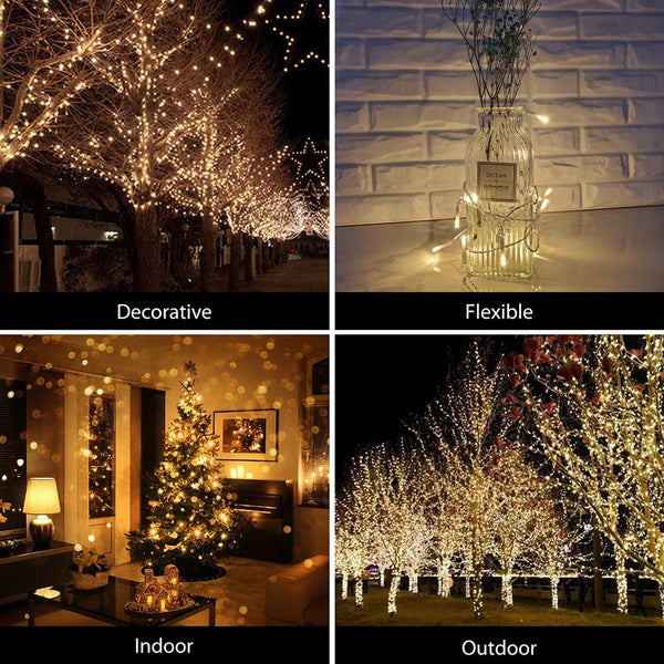 more Indoor and outdoor use of Crater LED String Light 200 LEDs 25m with Power Adaptor Warm White LED String Light