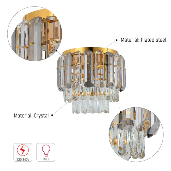 Flush Crystal Ceiling Chandelier Light 7