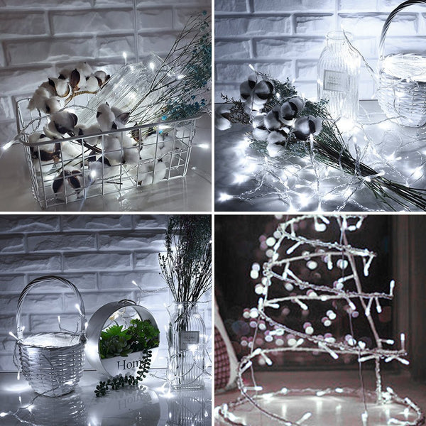 Crater LED String Light 200 LEDs 25m with Power Adaptor Cool White LED String Light in use