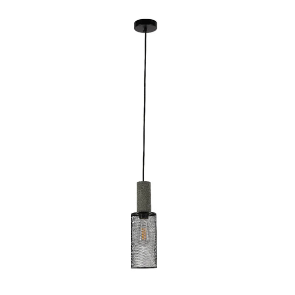 Main image of Quartet of Textured Concrete Pendant Lights with Metal Shades - TEKLED 150-19050