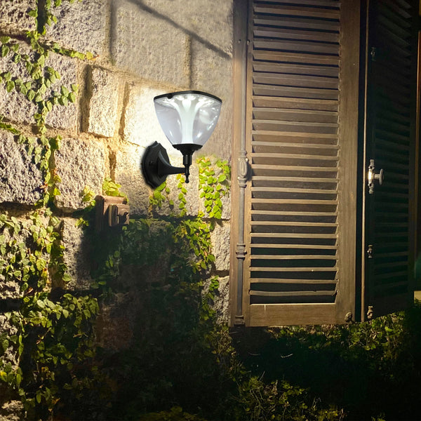 Solar Wall Lantern, Vintage-Inspired, 3CCT Color, Motion Sensor, Rechargeable Outdoor Lighting, Outdoor Wall Light, TEKLED
