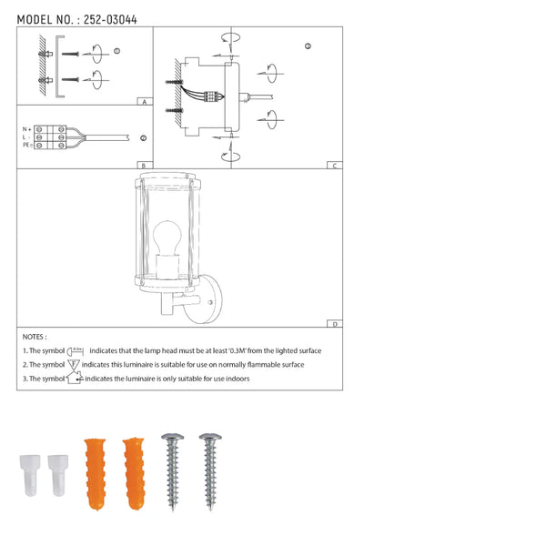 Tanaro Vintage Outdoor Wall Lantern E27 Dark Grey 8