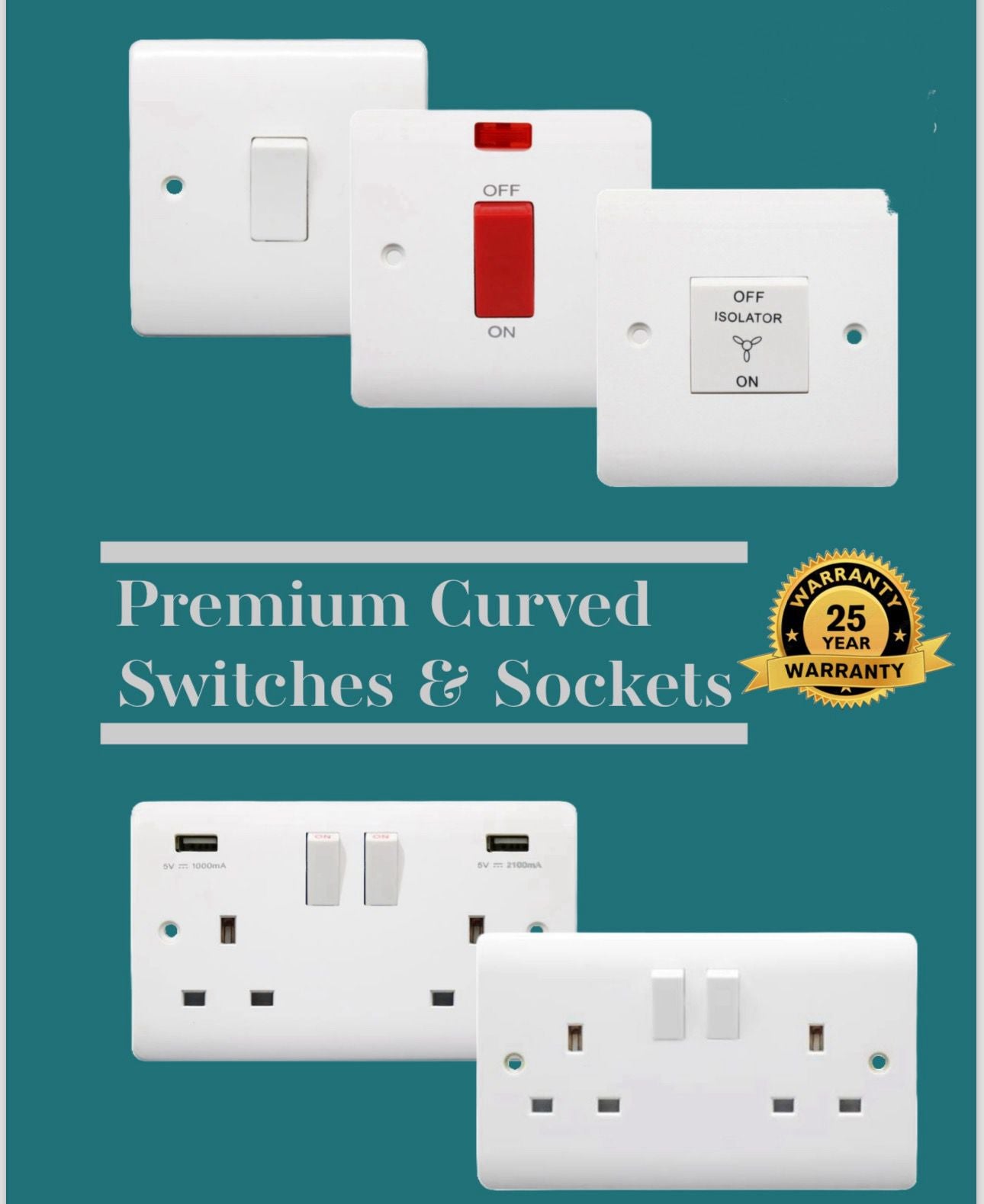 Premium Curved Switches & Sockets