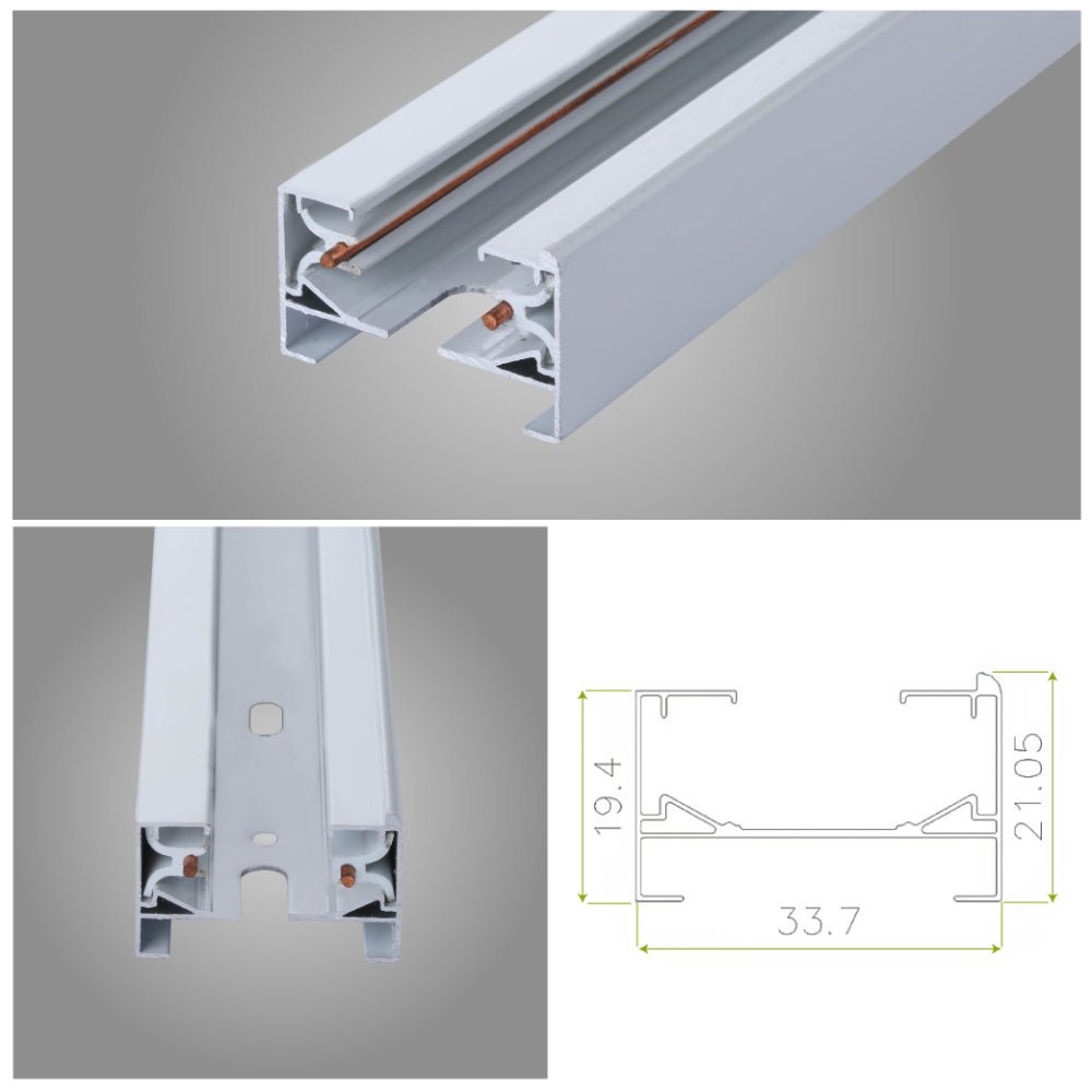 Main image of Track for 2 Conductor Tracklight adaptors Halo Type White 2 metre 175-15310