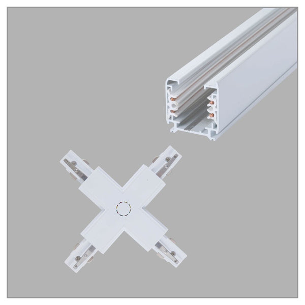 Main image of Connector for Track for 5 Conductor Tracklight adaptors X - cross White 175-15750