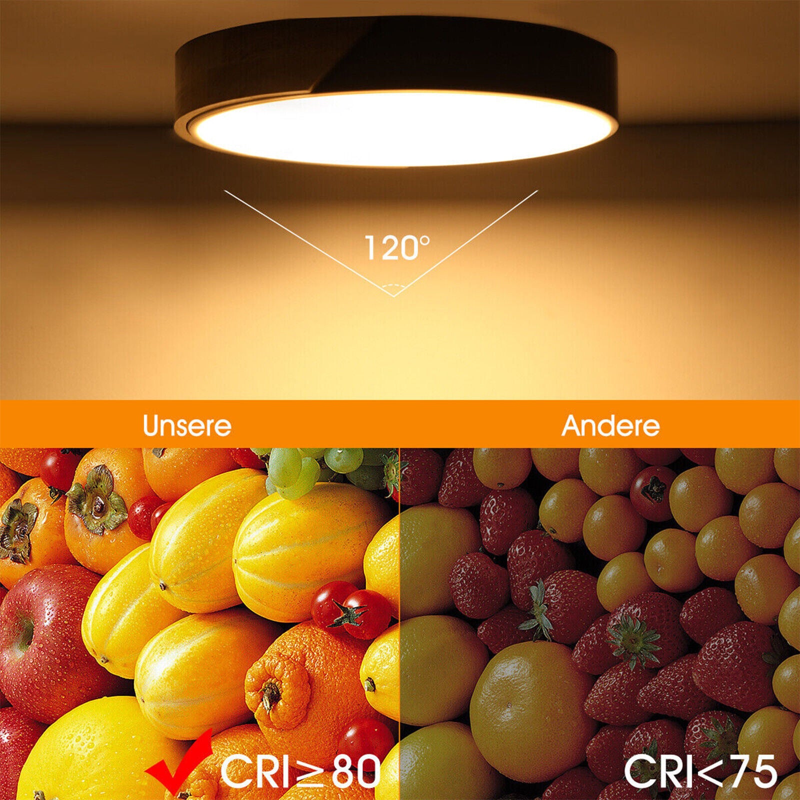 LED Ceiling Light Dimmable Panel down Lights Bedroom Kitchen Living Room Round