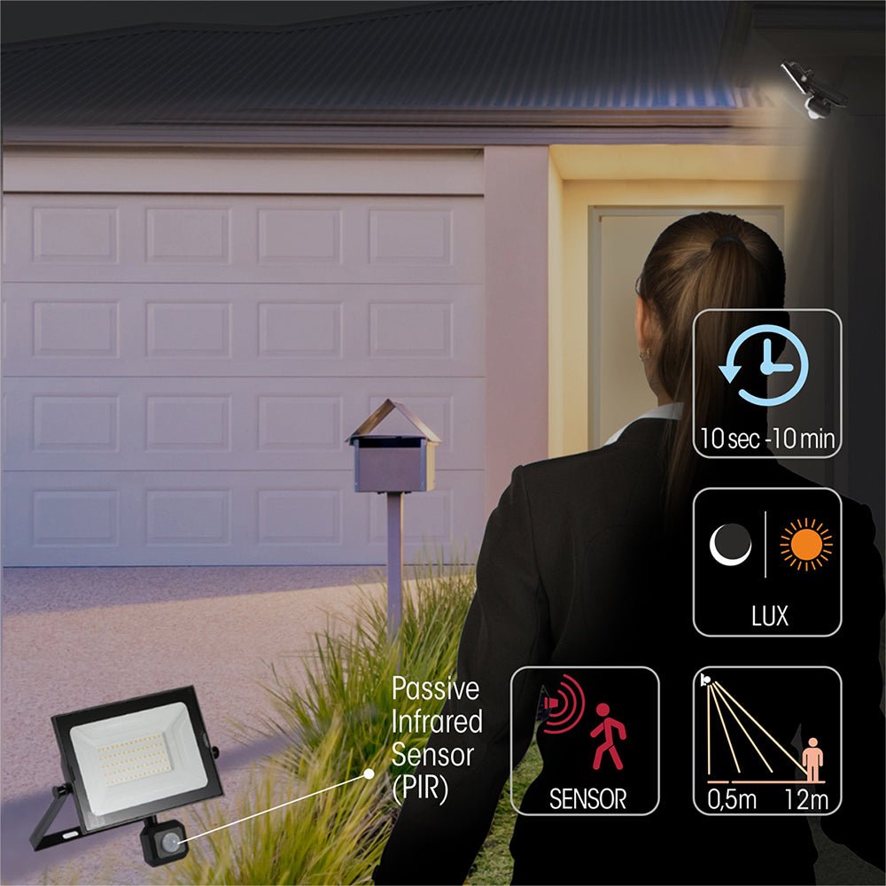 Settings of motion sensor of Pegasus Flood Light with PIR Motion Sensor 50W 4000K Cool White IP65