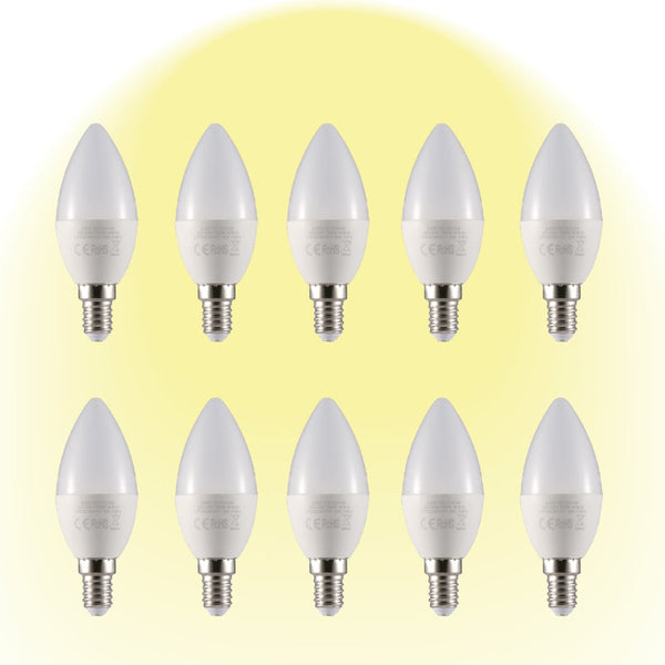 Vela LED Candle Bulb C37 E14 Small Edison Screw 5W pack of 10 warm white