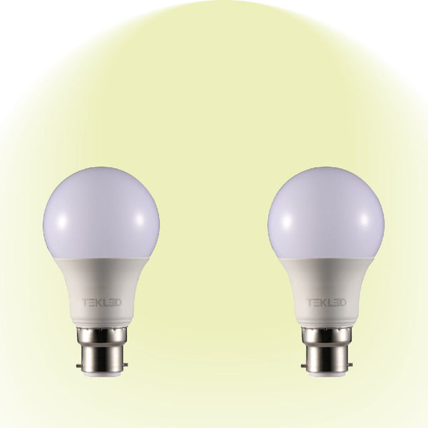 Leo LED GLS Bulb A60 Dimmable B22 Bayonet Cap 4000K Cool White 7 W Pack of 2 527-15622