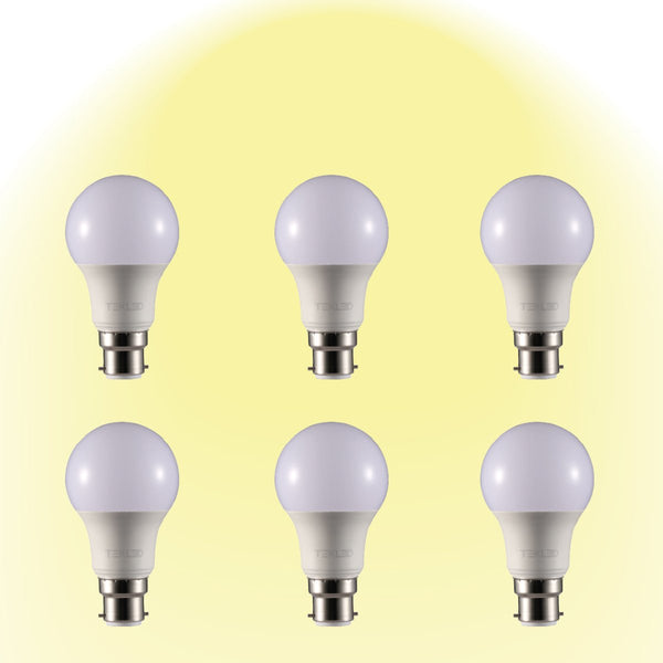 Leo LED GLS Bulb A60 B22 Bayonet Cap 2700K Warm White 9 W Pack of 6 527-15664