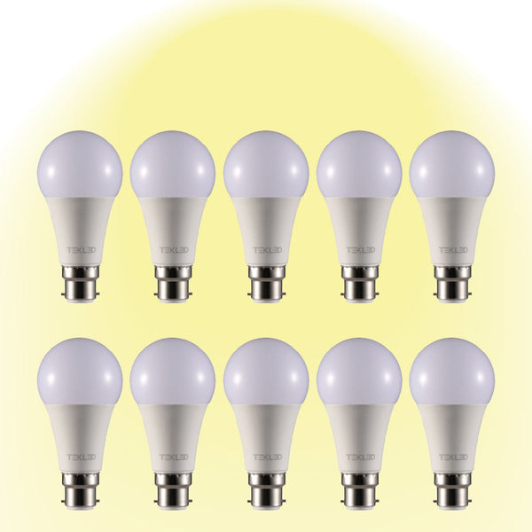 Leo LED GLS Bulb A60 B22 Bayonet Cap 2700K Warm White 12 W Pack of 10 527-15682