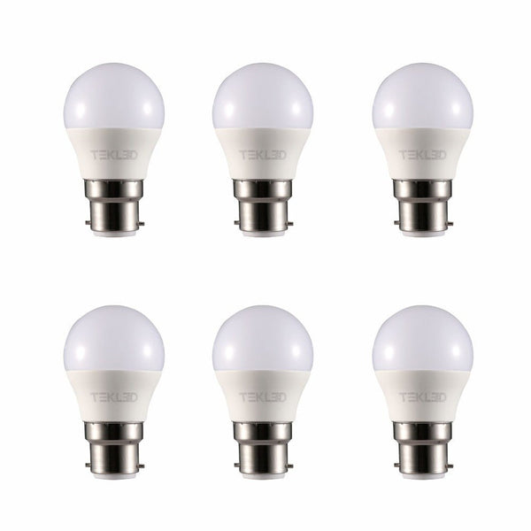 Main image of pack of 6 ursa led golf ball g45 bayonet cap 5w warm or cool white or cool daylight
