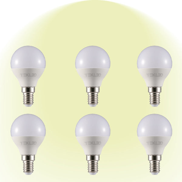 4000K cool white Canes LED Golf Ball Bulb P45 Dimmable E14 Small Edison Screw 6W 6 pack