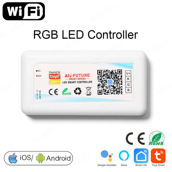 Tuja Led Controller Tuya WiFi Smart LED Controller DC5V-24V RGB/RGBW/RGBCCT Single Color D ...