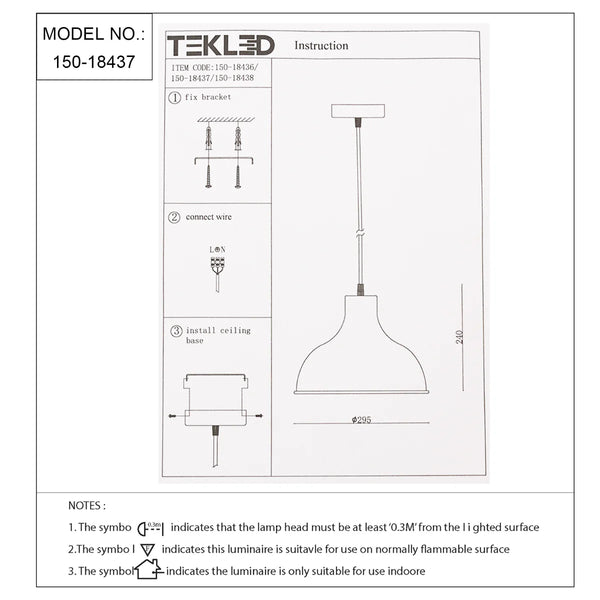 Technical specs of Artisan Onion Dome Pendant Light 150-18437
