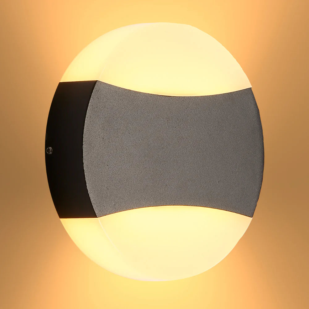 Opal Light Roop Led Black Opal Round Up Down Outdoor Modern LED Wall Light – Star LED Lighting