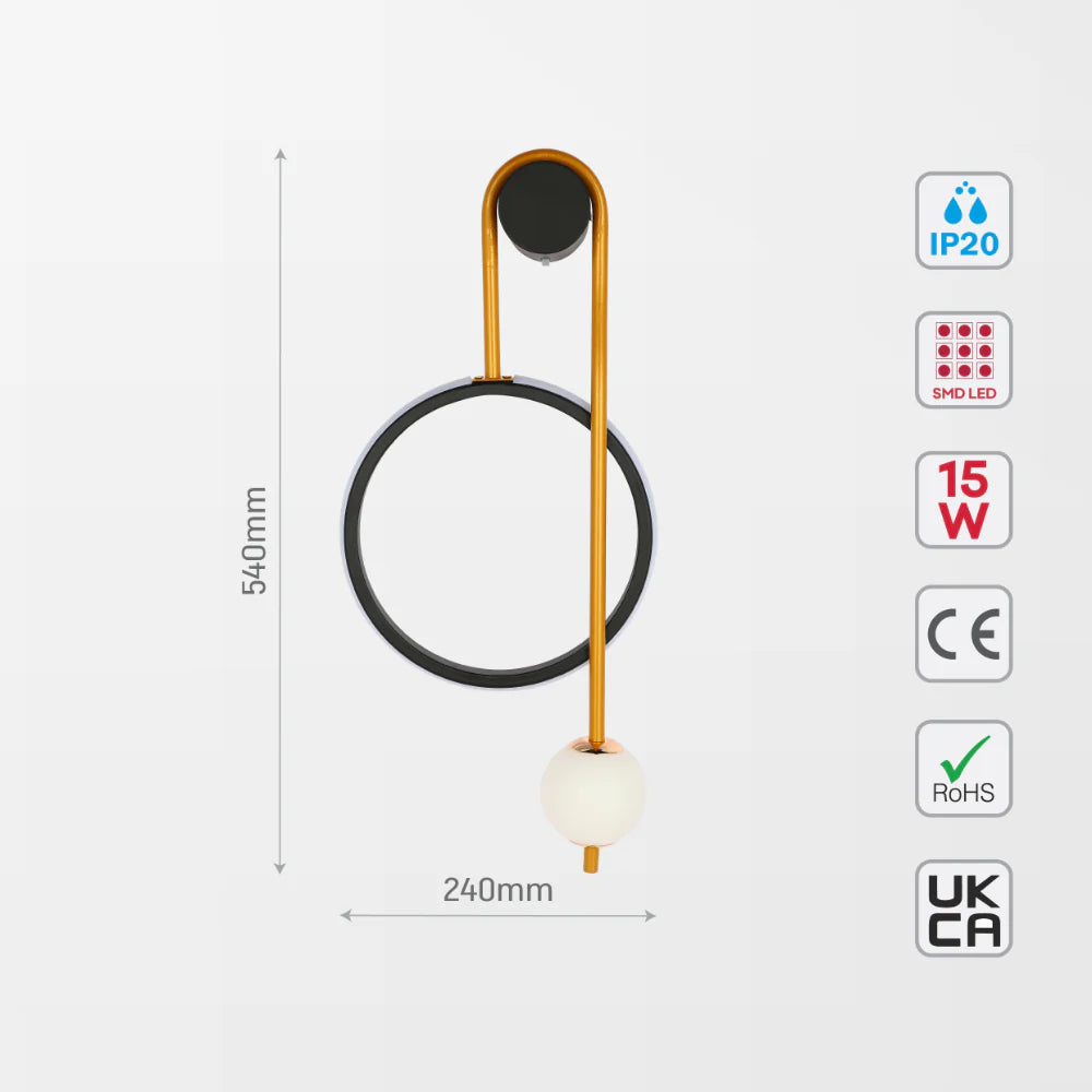 Celestial Harmony Modern Geometric LED Wall Light, LED Wall Light, TEKLED 5