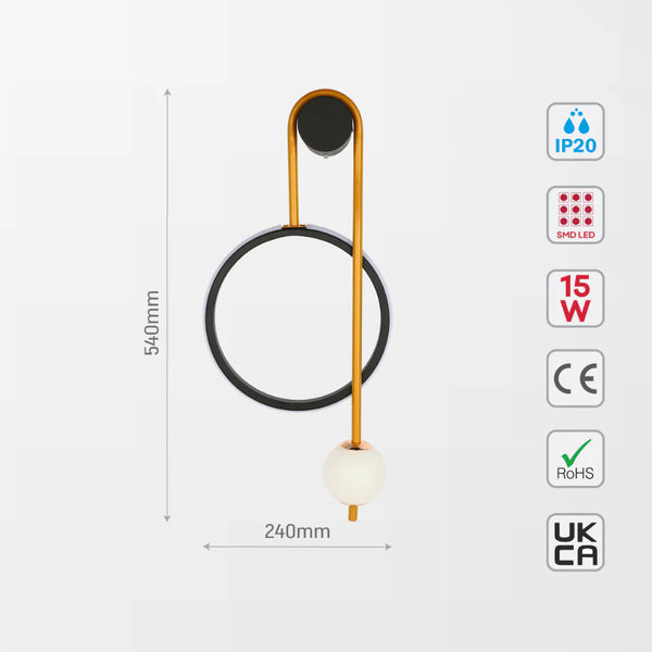 Celestial Harmony Modern Geometric LED Wall Light, LED Wall Light, TEKLED 5