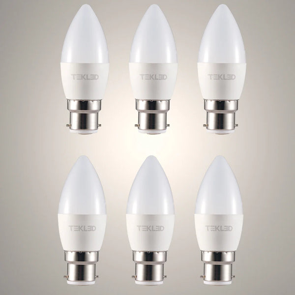 Cetus LED Candle Bulb C37 Dimmable B22 Bayonet Cap 6W Pack of 6 11