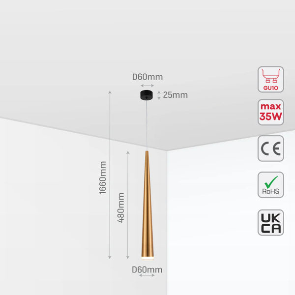 Cone Pendant Downlight GU10, Pendant Downlight, TEKLED 15