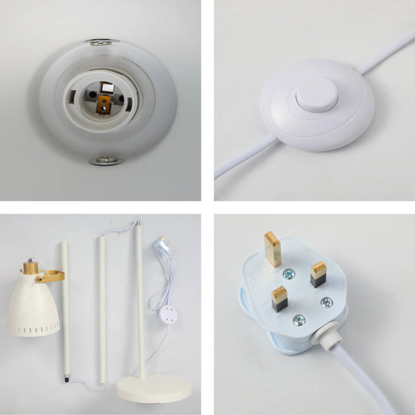 Cone-Shaded Floor Lamp with Gold Detailing & Decorative Shade - Versatile Colours 20