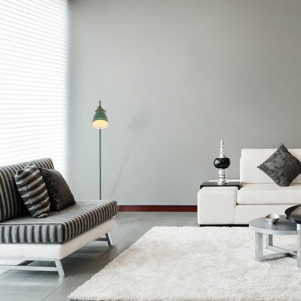 Cone-Shaded Floor Lamp with Gold Detailing & Decorative Shade - Versatile Colours 6