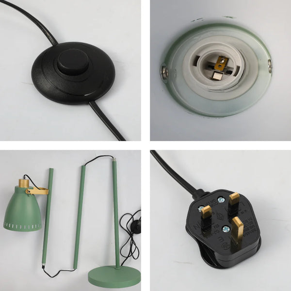 Cone-Shaded Floor Lamp with Gold Detailing & Decorative Shade - Versatile Colours 21