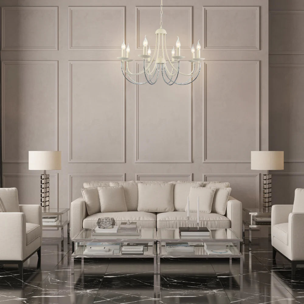 Living room kitchen bedroom use of Contour Cascade Dual Tone U-Shape Chandelier Ceiling Light | TEKLED 159-17975
