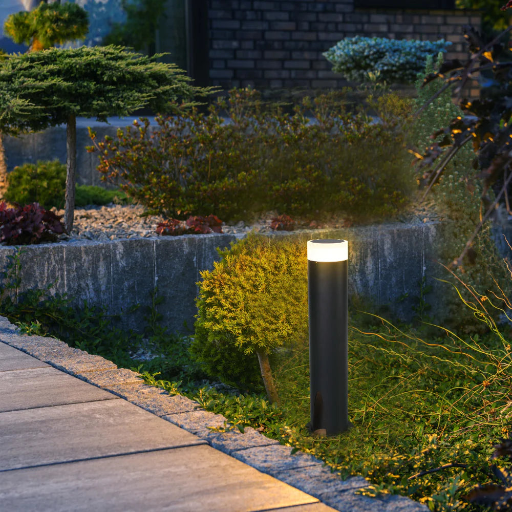 Path Light Posts Cortez Black Outdoor Garden Bollard Post Pathway Light 3000K 10W – Star ...