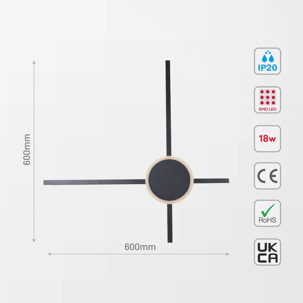 Dual-Function Radiant LED Light Wall or Ceiling Light 4