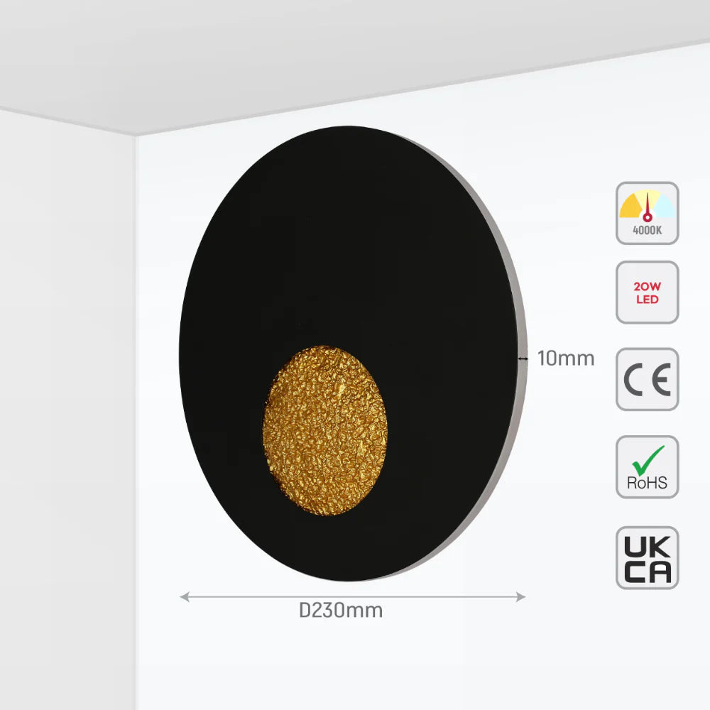 Eclipse Led Eclipse Radiance LED Wall Light Black 4000K – Star LED Lighting