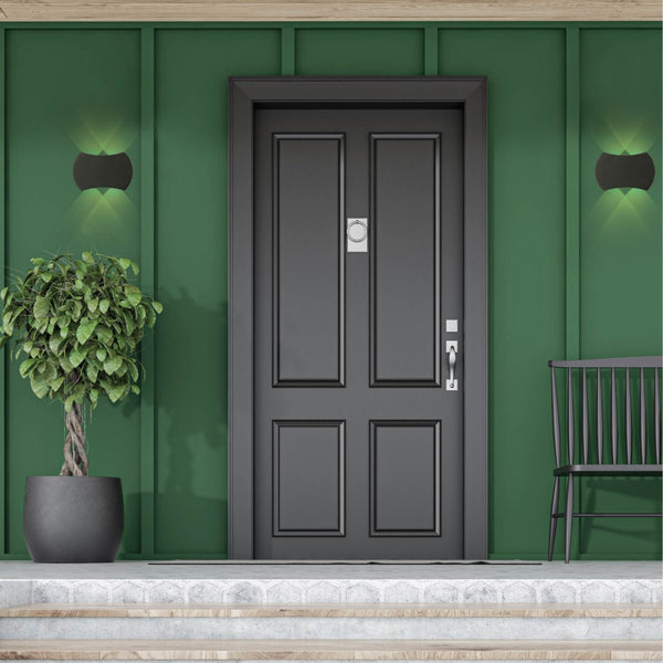Outdoor usage of Black 4 way Up Down Outdoor Modern LED Wall Light | TEKLED 183-03312