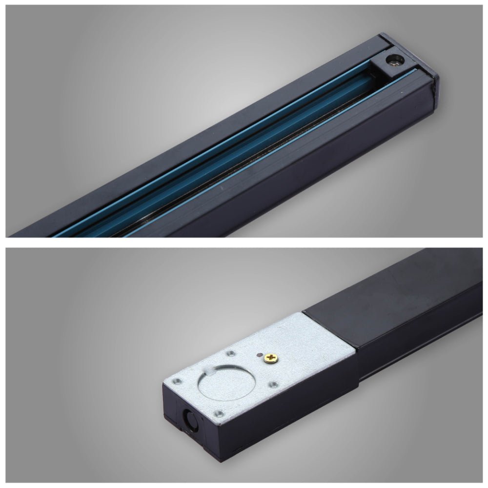 Feed and end cap of Track for 3 Conductor Tracklight adaptors 1m or 2m Black or White Halo Type | TEKLED 175-15202