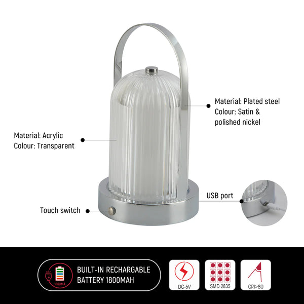 Close shots of Gleam Guard Rechargeable Lantern Lamp 130-03722