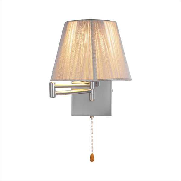 Main image of Metal Swing Arm  Frustum Wall Light with E27 Fitting Silvery chrome