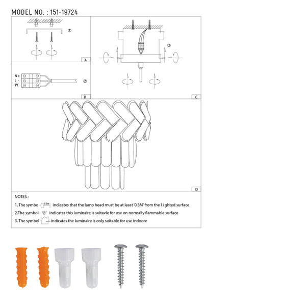 User manual for Herringbone Crystal Chandelier Wall Light | TEKLED 151-19724