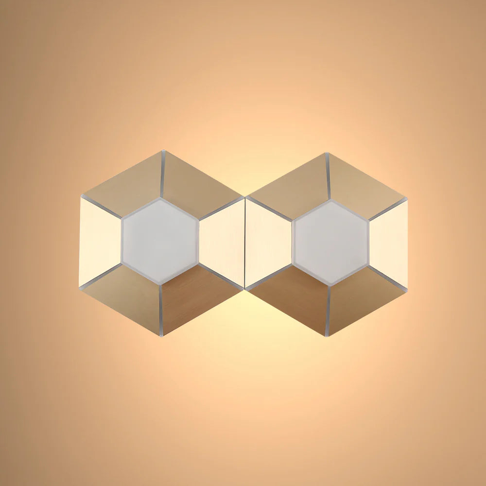 Honeycomb Gold Opal Contemporary Modern Wall Light 4000K Natural Cool White 2