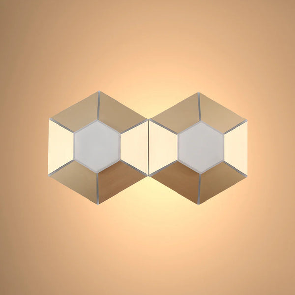Honeycomb Gold Opal Contemporary Modern Wall Light 4000K Natural Cool White 2