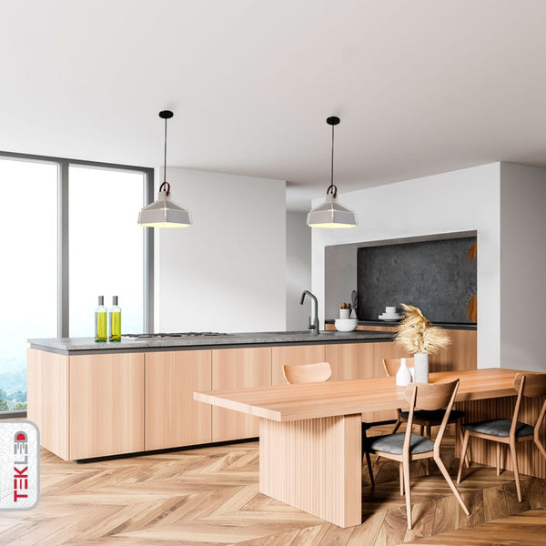 Indoor usage of Esagono Midi White Metal Pendant Light with E27 Fitting | TEKLED 159-17360