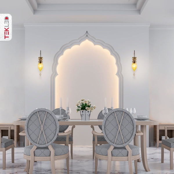 Interior application of Yellow Glass Antique Bronze Metal Body Moroccan Style Wall Light with E27 Fitting | TEKLED 151-194582