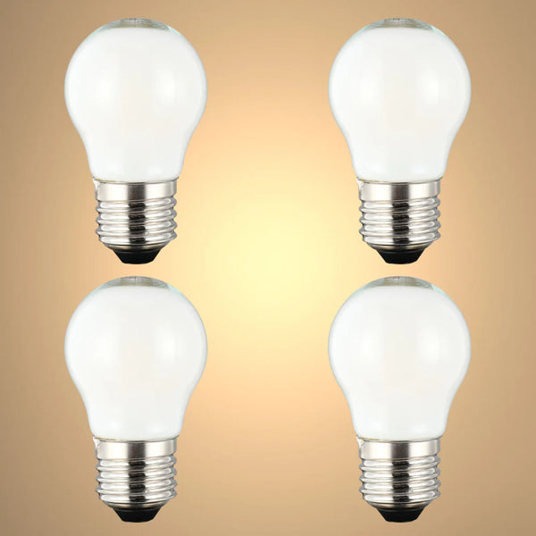 Pack of 4 Golf Ball E27 4W Cool white Milky Glass filament LED Bulbs