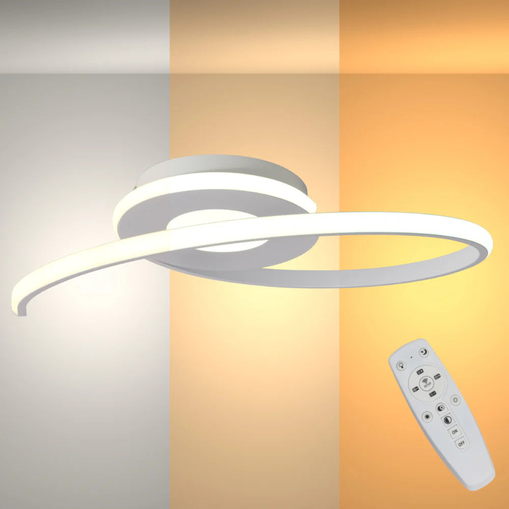 LED Spiral White Finishing 30W CCT Change Dimmable Contemporary Nordic Scandinavian Flush Ceiling Light with Remote Control 1