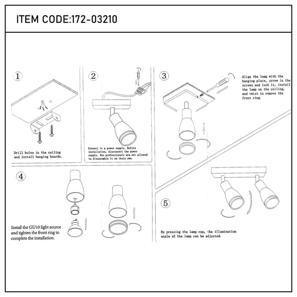 User manual for Luma Cylindro GU10 Spotlight Fixture-172-03210