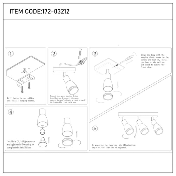 User manual for Luma Cylindro GU10 Spotlight Fixture-172-03212