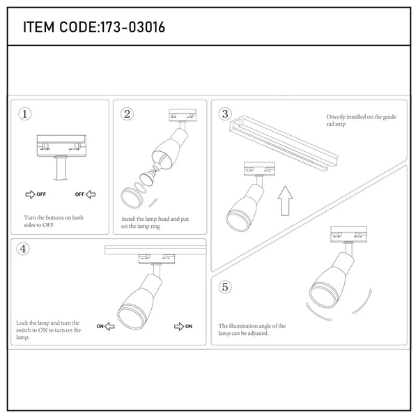 User manual for Luma Cylindro GU10 Track Light-173-03016