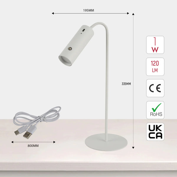 Size and certifications of Magna Lume Clip & Mount LED Lamp 130-03708