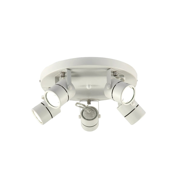 Main image of 5 Way Mane Tray Spotlight with GU10 Fitting White | TEKLED 172-03086