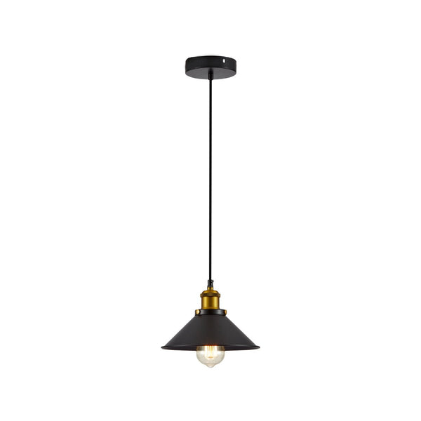 Main image of Black Metal Small Funnel Pendant Ceiling Light with E27 | TEKLED 150-17862