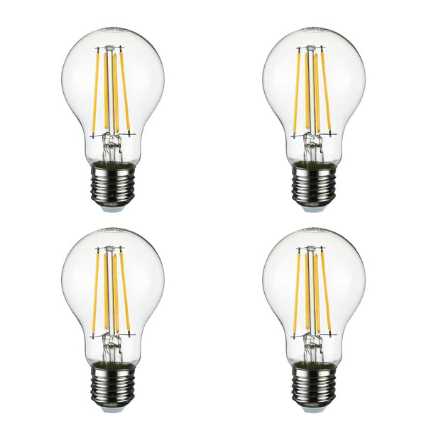 Main image of LED Dimmable Filament decorative a60 gls  bulb e27 edison screw 6.5w warm white 2700k pack of 4