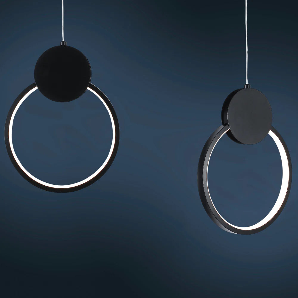 Mavey Modern Nordic Bedside LED Pendant Light Black CCT Changeble 8